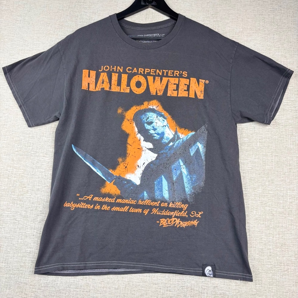 Ripple Junction Halloween Michael Myers Graphic T-Shirt Gray Mens Medium